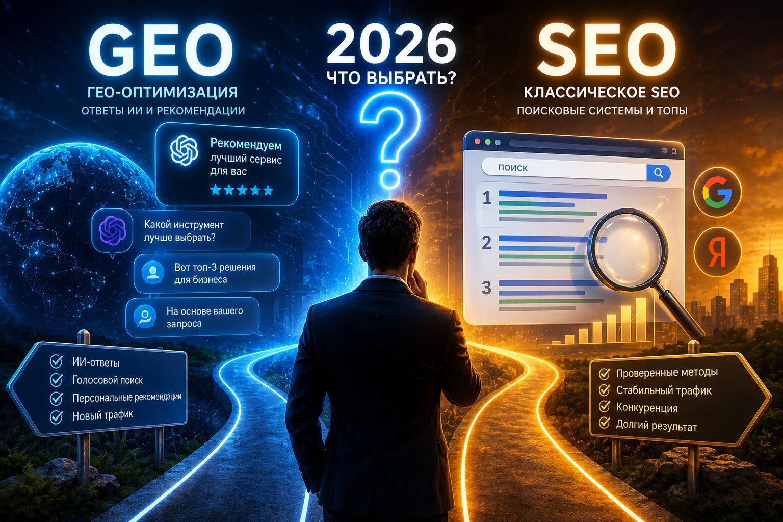 GEO или классическое SEO — что выбрать в 2026