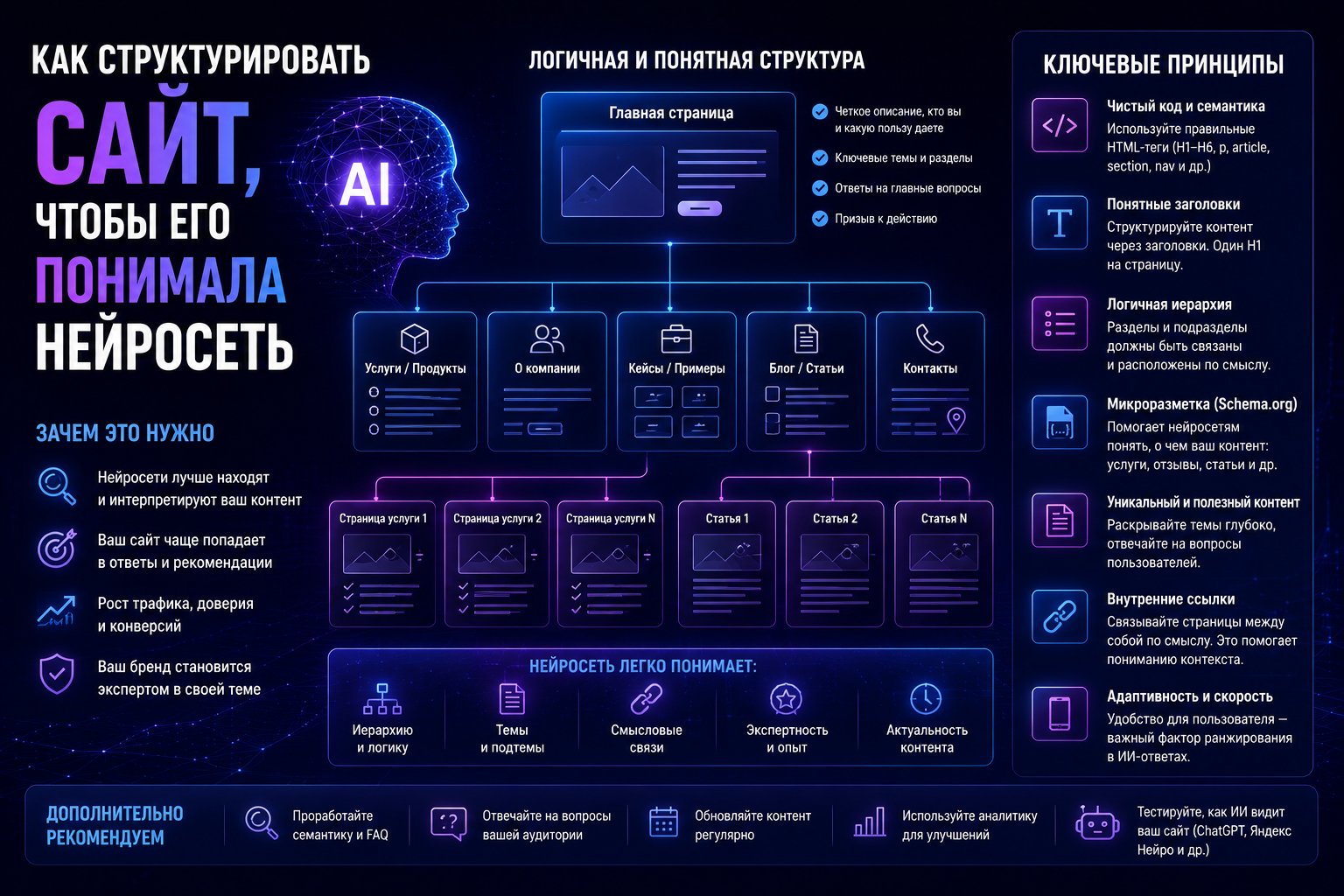 Как структурировать сайт, чтобы его понимала нейросеть